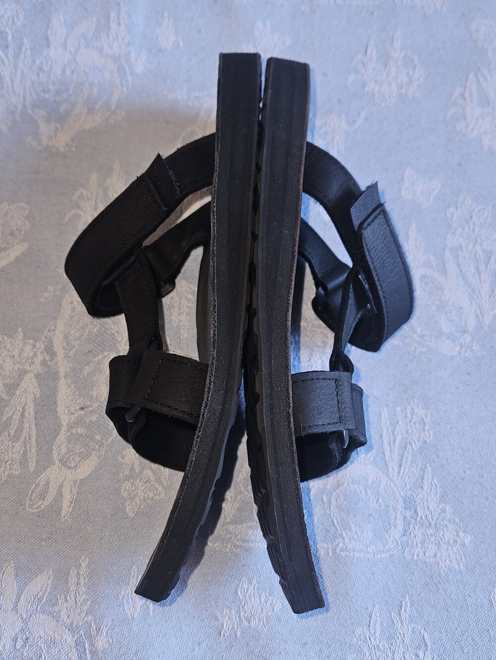 TEVA UNIVERSAL SLIDE MENS SANDALS BLACK Leather, Men Size 10 New - Picture 9 of 11